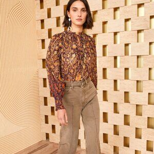 O.P.T Anthropologie Sheer Peasant Blouse